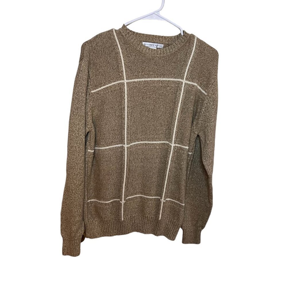 Geoffrey Beene Sweater Mens Size Medium Tan Crew Neck